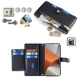 Flip case for Xiaomi Redmi Note 13 Pro+, Wallet Zipper Pocket, black
