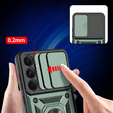 Armored Case for Samsung Galaxy A36, CamShield Slide, green + Tempered Glass 9H