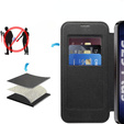 Flip case for Samsung Galaxy S25, RFID Rhombus Wallet MagSafe CamShield, black
