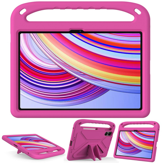 Children's case for Xiaomi Redmi Pad Pro / Xiaomi Poco Pad, with handle, pink