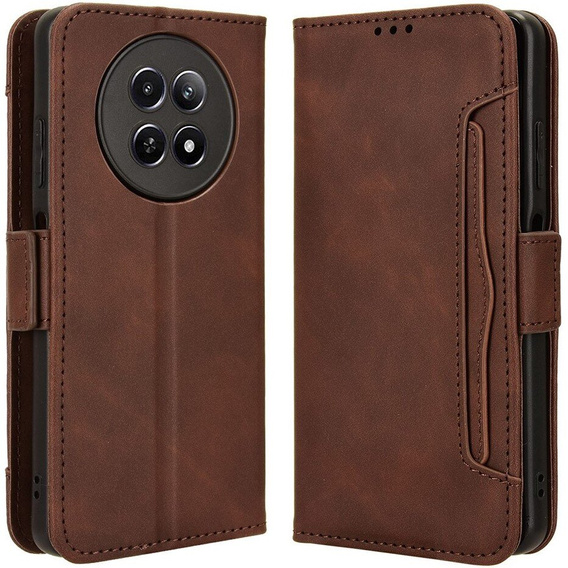 Flip case for Realme 12, Card Slot, brown