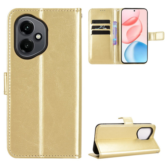 Flip case for Honor 400 5G, Crazy Horse Wallet, gold