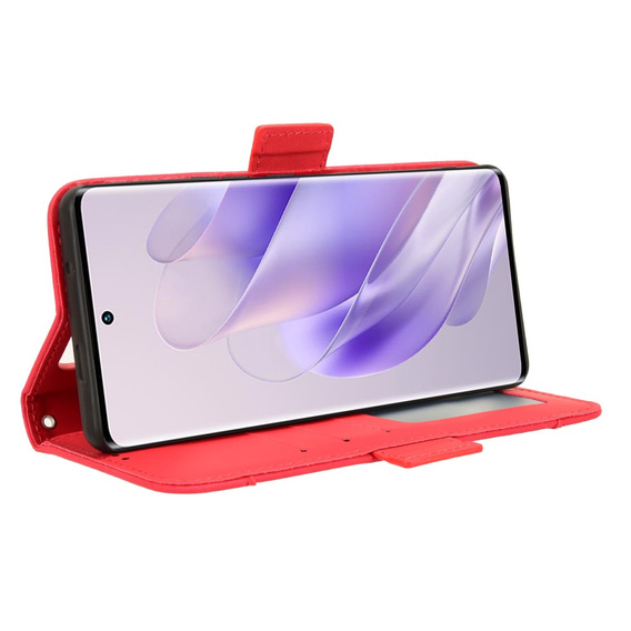 Flip case for Infinix Zero 30 5G, Card Slot, red