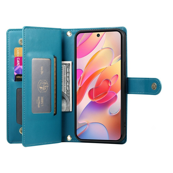 Flip case for Samsung Galaxy A56 5G, Wallet Zipper Pocket, blue