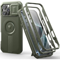 Armored case for iPhone 16 Pro Max, Dexnor CamProtect MagSafe, green (Two frames)