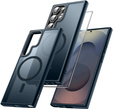 Case for Samsung Galaxy S25 Ultra, for MagSafe, ERBORD Matt Case, blue + Screen Glass