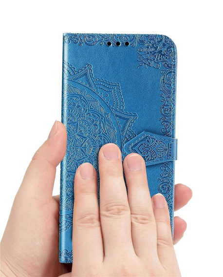 Flip case for Motorola Edge 50 Ultra, Mandala, blue