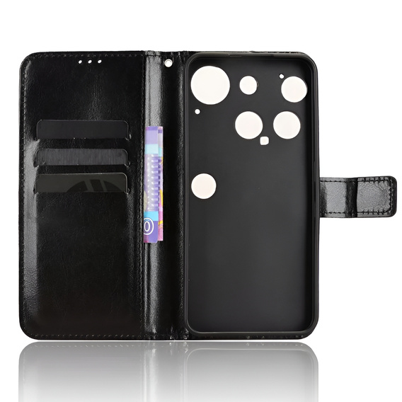 Flip case for Nothing Phone 3 5G, Crazy Horse Wallet, black