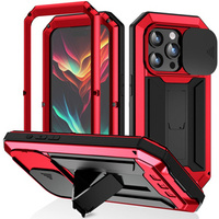 Case for iPhone 15 Pro, R-JUST CamShield Slide, armoured, red / black