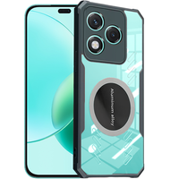 Case for Honor 400 Lite, with magnetic sheet, transparent / black