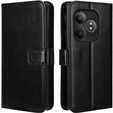 Flip case for Realme GT 6 / 6T, Crazy Horse Wallet, black