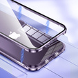 Case for iPhone 15, Magnetic Dual Glass, purple