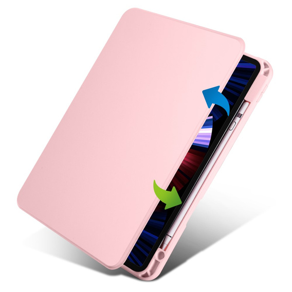 Case for iPad Pro 11" 2022/2021/2020 (4/3/2 gen.), with stylus space, 360° rotatable, pink