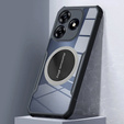 Case for Realme C63, with magnetic sheet, transparent / black