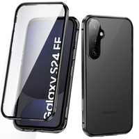 Case for Samsung Galaxy S24 FE, Magnetic Dual Glass, black