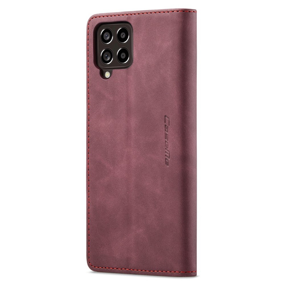 CASEME case for Samsung Galaxy M33 5G, Leather Wallet Case, maroon