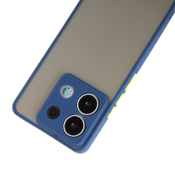 Silicone case for Xiaomi Redmi Note 13 Pro 5G, with camera protection, transparent / blue + Tempered Glass 9H