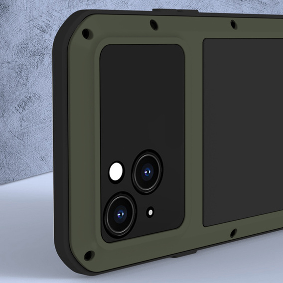 Love Mei Case for iPhone 14, armored with glass, green
