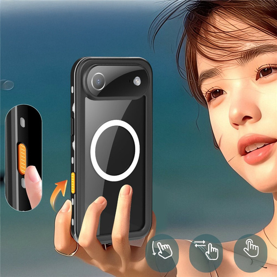 Case for iPhone Air, Waterproof IP68, SHELLBOX MagSafe, black