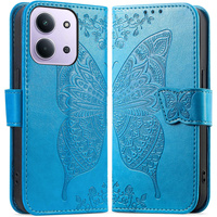 Flip case for Xiaomi Redmi 15C 4G/LTE, Butterfly, blue