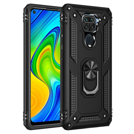 Armor Case for Xiaomi Redmi Note 9, Nox Case Ring, black
