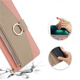 Flip case for Samsung Galaxy A56 5G, Wallet Zipper Pocket, with mirror, pink
