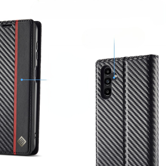 Flap case for Samsung Galaxy A36, Carbon LC.IMEEKE, black