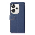 KHAZNEH RFID case for Xiaomi Poco F6, Litchi Texture, blue