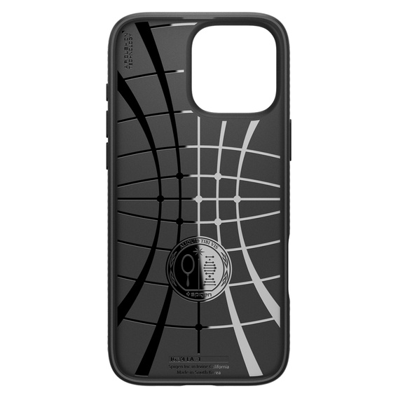 Spigen case for iPhone 16 Pro, Liquid Air, black + 9H Tempered Glass