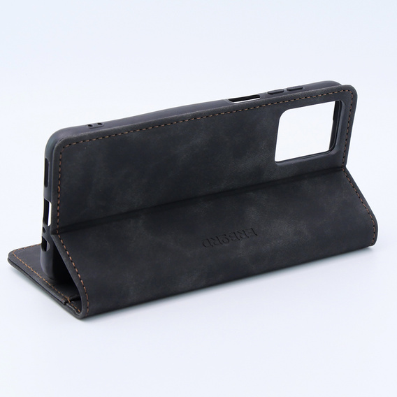 Case for Motorola Moto G53, ERBORD Vintage, wallet with flap, black