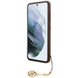 GUESS Case for Samsung Galaxy A55, 4G Charms Collection Hardcase, brown