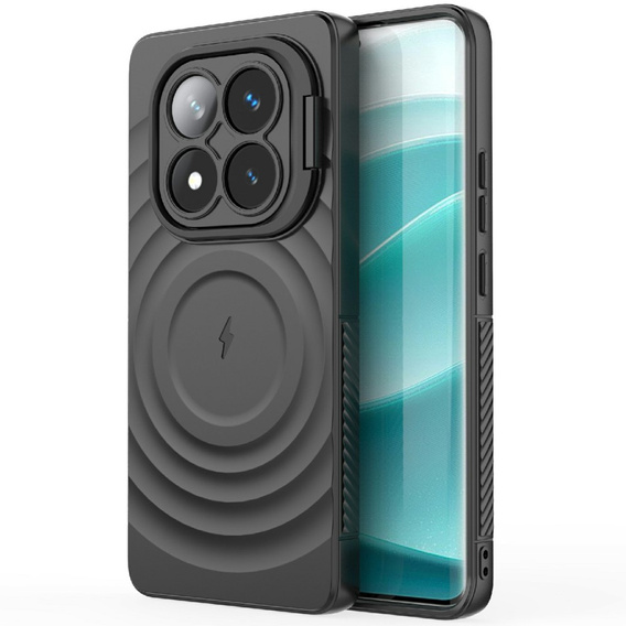 Case for Xiaomi Redmi Note 14 Pro 5G / Xiaomi Poco X7 5G, Ripple Kickstand, for MagSafe, black