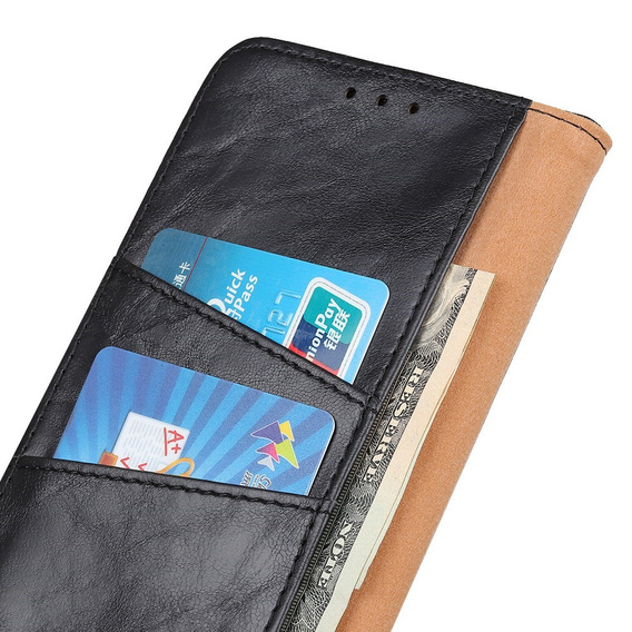 Flip case for Sony Xperia 10 III, Split Leather Wallet, black
