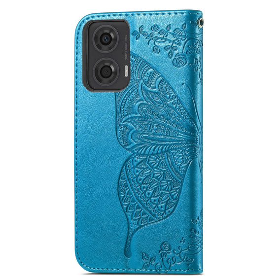 Flip case for Motorola Moto G24 / G24 Power / G04, Butterfly, blue