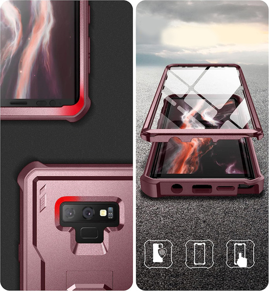 Armored case for Samsung Galaxy Note 9, Dexnor Full Body, red