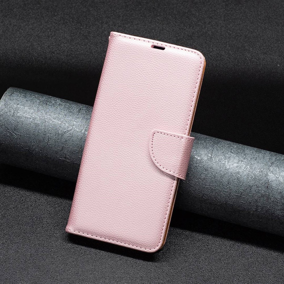 Flip case for Samsung Galaxy A54 5G, Wallet Litchi Magnet, pink rose gold