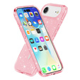 Case for iPhone Air, for MagSafe, glitter, translucent pink