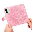 Flip case for Xiaomi Redmi 13C / Poco C65, Mandala Flower, pink