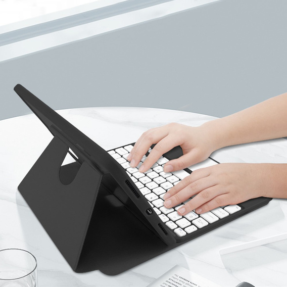 Case + keyboard iPad 7/8/9 10.2 2021 / 2019 / 2020, Touchpad Pen Slot, black