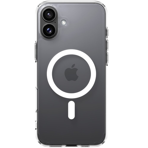 Spigen MagSafe Case for iPhone 16 Plus, Ultra Hybrid, transparent / white + 9H Tempered Glass