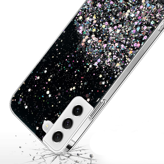 Case for Samsung Galaxy S22+ Plus 5G, Glittery, black
