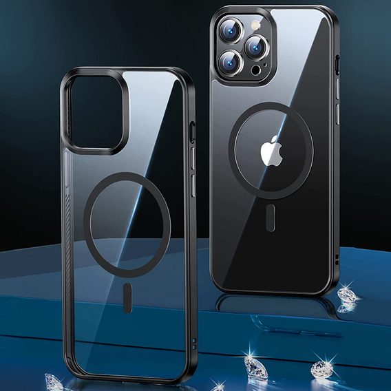 Case for iPhone 14 Pro Max, ERBORD Hybrid MagSafe Case, black
