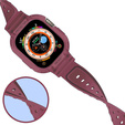 Sillicone Stripe with case for Apple Watch Ultra 49mm, Purplish Red