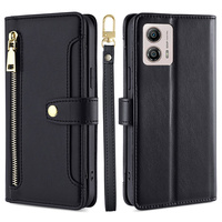 Flip case for Motorola Moto G53 5G/ G23 4G/ G13 4G, Wallet Zipper Pocket, black