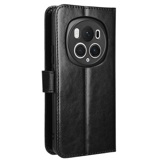 Flip case for Honor Magic 6 Pro 5G, Crazy Horse Wallet, black