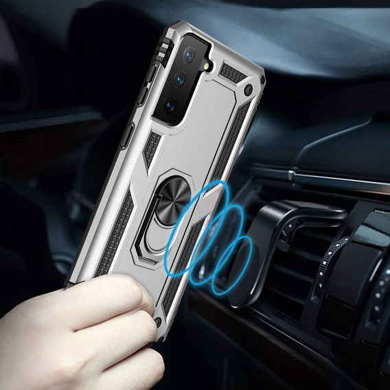 Armor Case for Samsung Galaxy S21, Nox Case Ring, silver