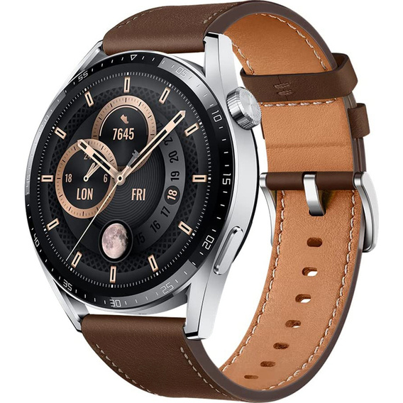 Universal leather watch strap with a width of 22 mm for telescopic pins 