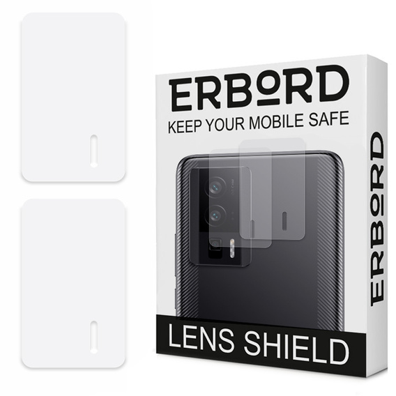 2x ERBORD tempered glass for camera to Xiaomi Poco F5 Pro, transparent