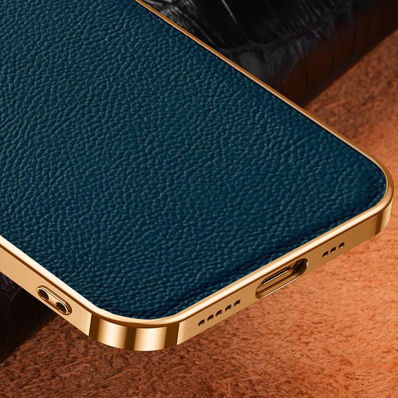 Case for iPhone 14 Pro, Cowhide Leather, green