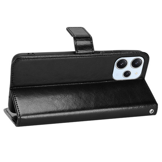 Flip case for Xiaomi Redmi 12, Crazy Horse Wallet, black